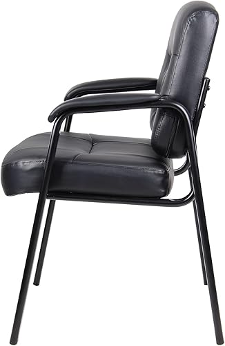 Miniatura 8 de Boss Office Products Silla de invitados de LeatherPlus con respaldo medio ejecutivo en negro