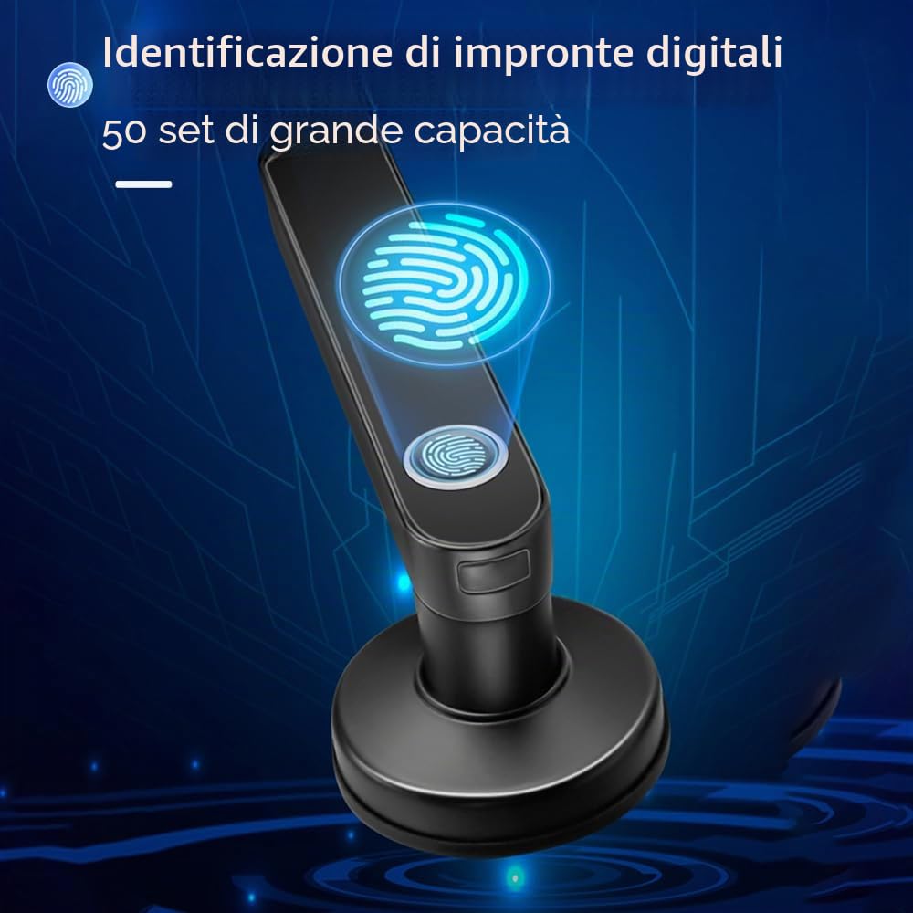 NEWFUN Serratura Smart Porta Blindata,Serratura Wifi,Con chiave, scheda chiave, APP Bluetooth per la serratura della porta, impermeabile
