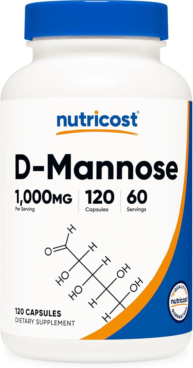 Nutricost D-Mannose 1000mg Per Serving, 120 Capsules - 500mg Per Capsule, Urinary Tract Health, Non-GMO and Gluten Free