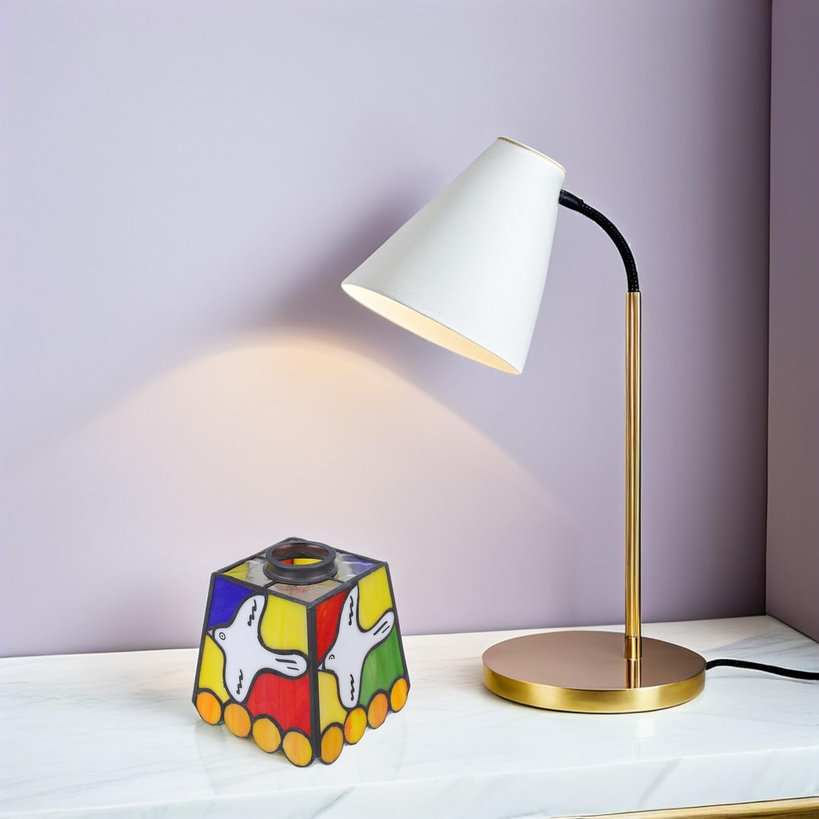Paralume per Lampadario in Vetro Quadrato Colomba, Stile Francese