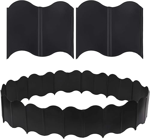 50 piezas de borde de paisaje de jardín, sin excavación, 6.10 x 5.30 pulgadas, kit de bordes entrelazados para paisajismo, martillo en borde de