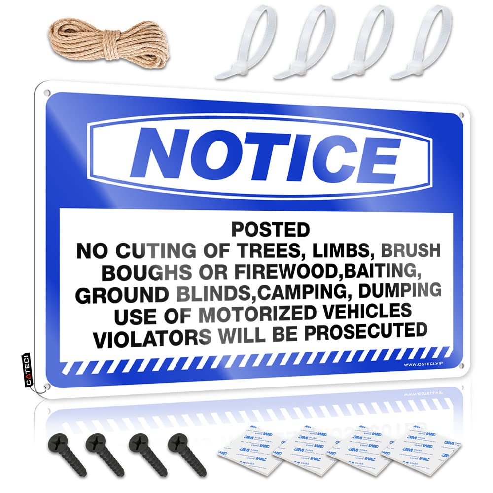 Plaques Waterproof Patio Indie Soft Area Notice Posted No Cutting Of Trees, Limbs, Brush - Easy To Hang Art(30X40CM)