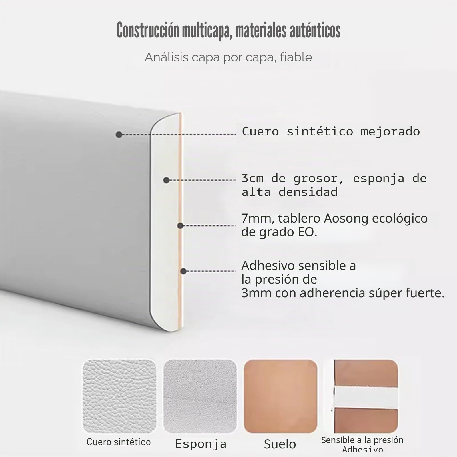Panel de pared 3D pared, cabecero acolchado acolchado, poliuretano impermeable, para habitación infantil, panel anticolisiones (gris, 20 x 40'