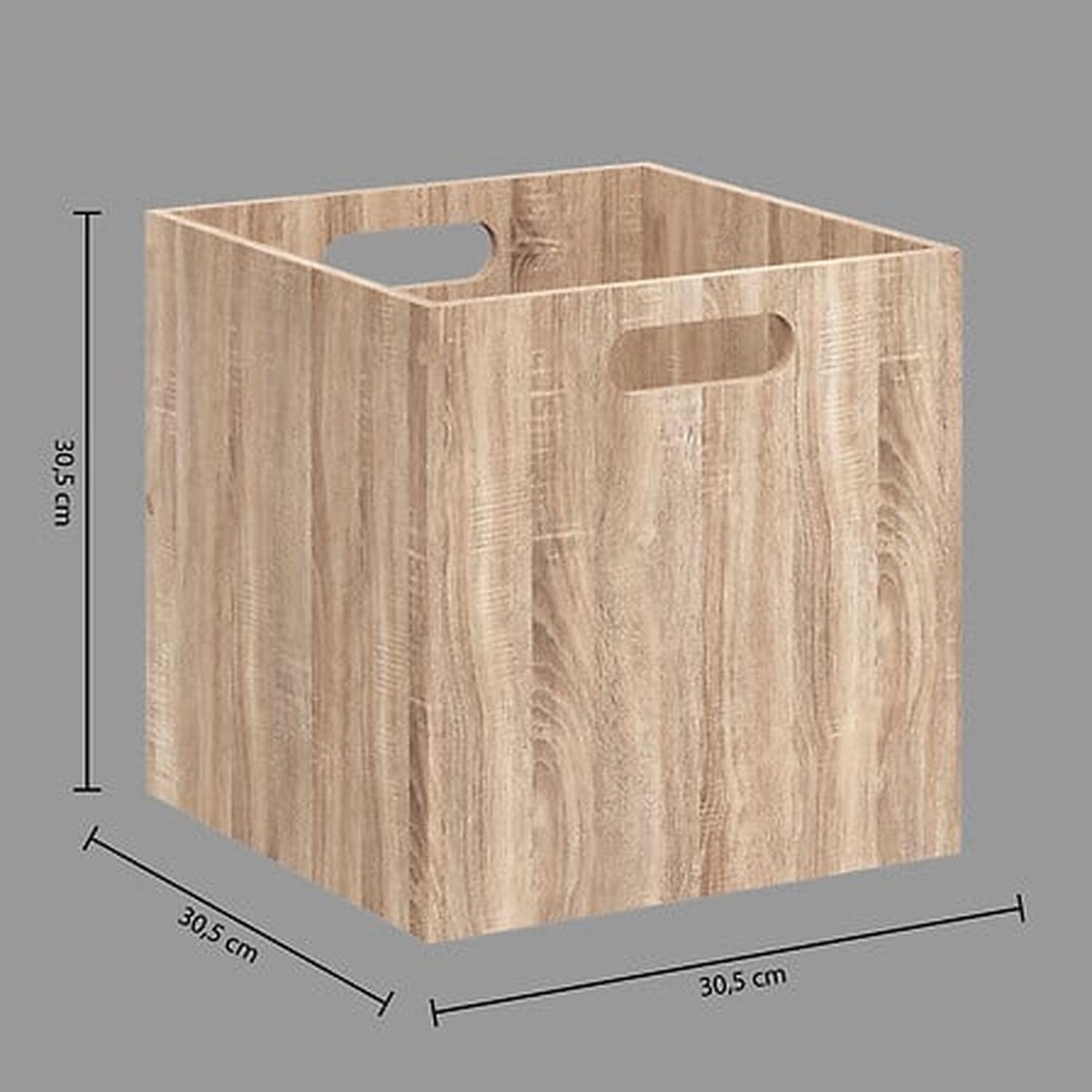 Toilinux.com Lot de 6 Cubes de Rangement 31 x 31 x 31 cm Mix n' Modul – Boîtes Effet Chêne Naturel en Bois MDF – Compatibles Meubles et Étagères à Cases – Design Scandinave
