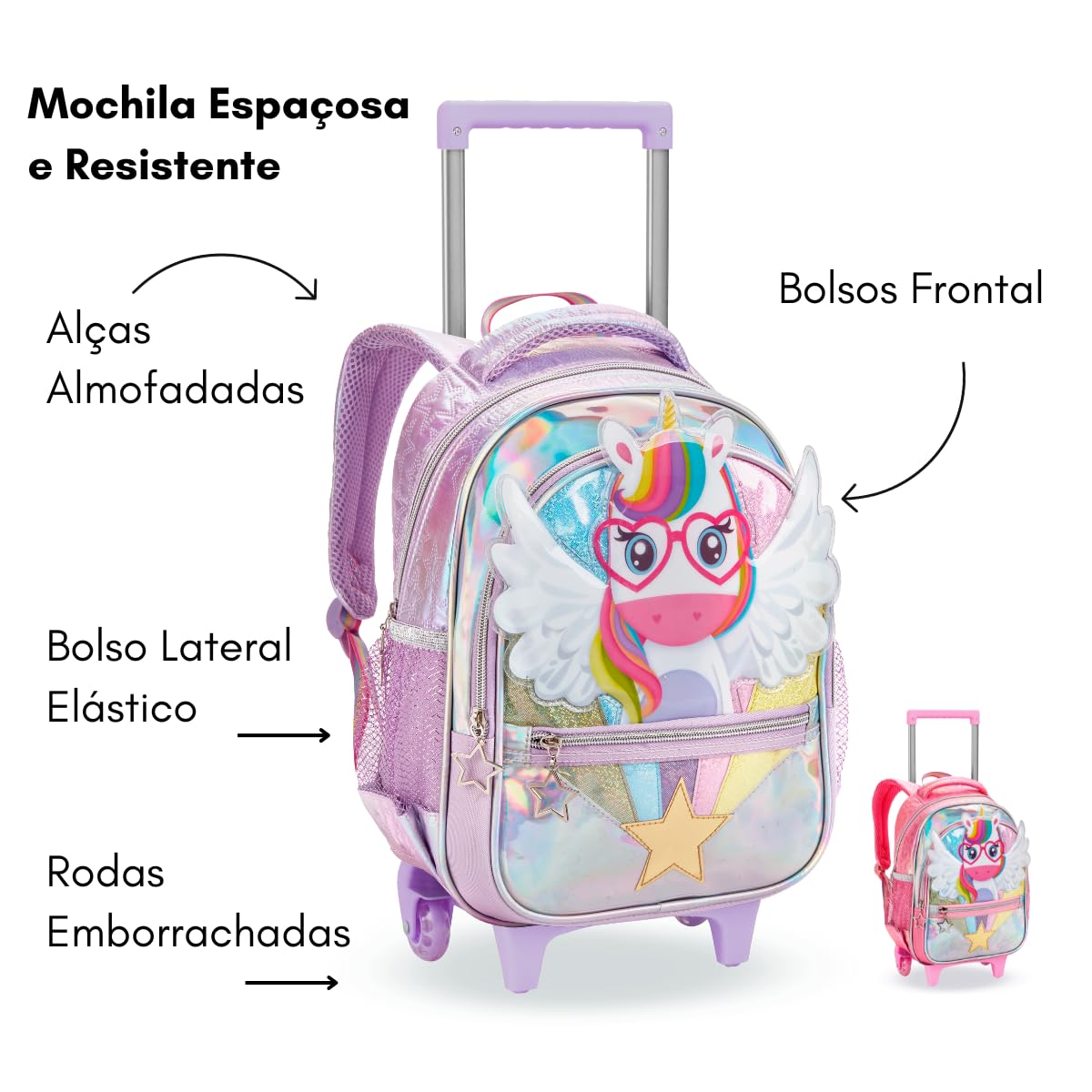 Kit Mochila Com Rodinhas Estojo Lancheira Feminina Infantil em promoção! Veja a oferta e mais achadinhos de Mochilas escolares 3 Hoje é o melhor dia para comprar Kit Mochila Com Rodinhas Estojo Lancheira Feminina Infantil com aquele preço maroto! Promoção! Aproveite a oferta! 3