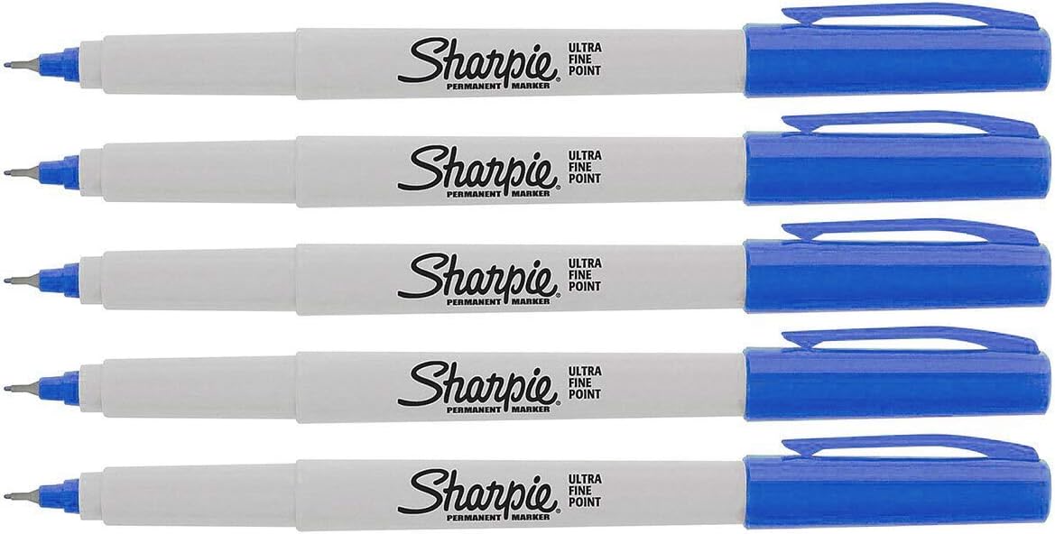 Sharpie Permanent Markers, Ultra Fine Point, 5Count (BLUE) Amazon.ca