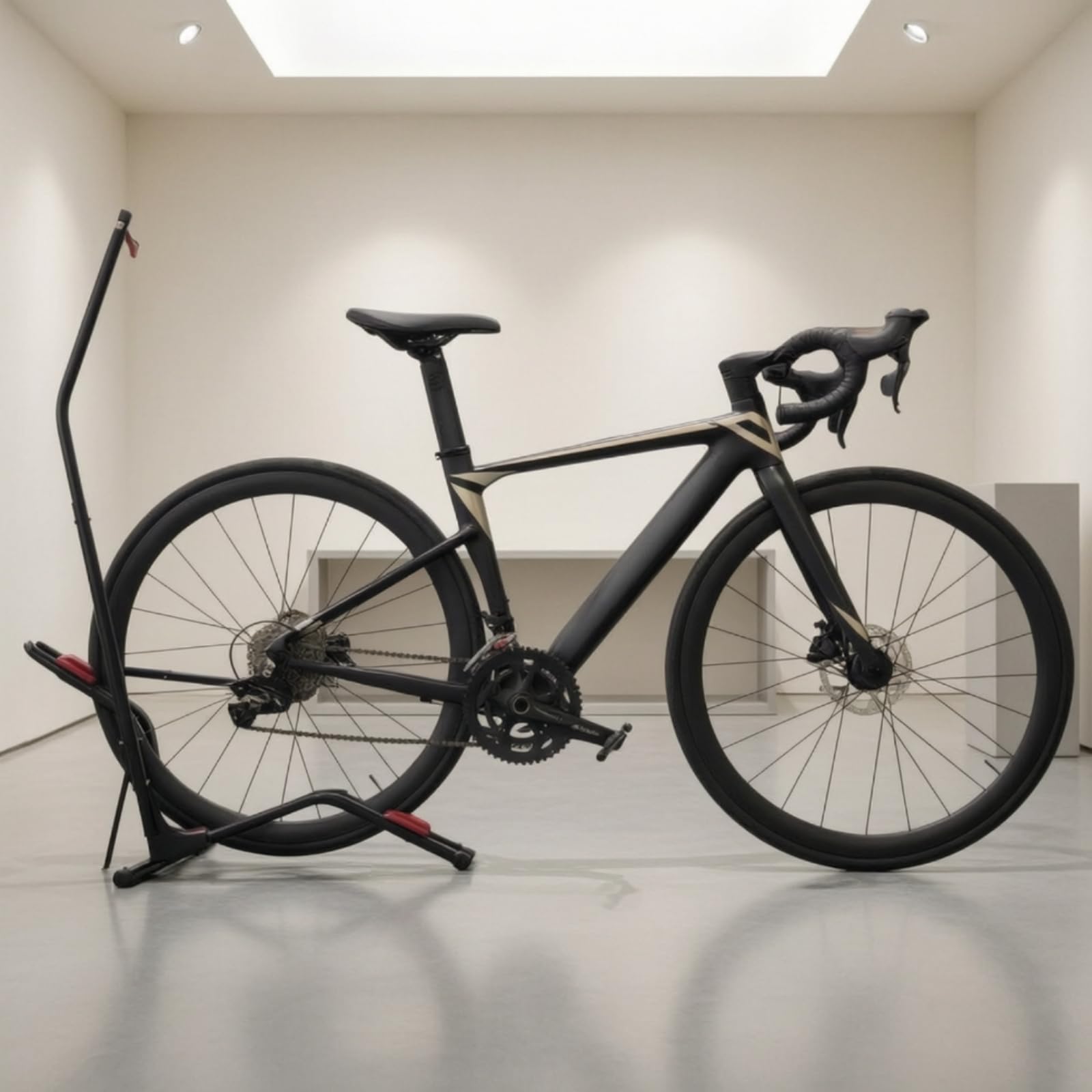 harayaa Supporto Parcheggio Bicicletta Cavalletto Espositore Base Pavimento Struttura Robusta in Metallo con Pad Protettivi AntiGraffio per Stazionamento E