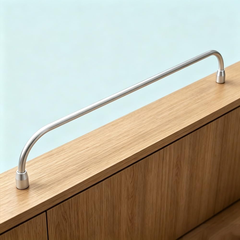 TAJMDGW Gallery Shelf Railing Rod Aluminum Anti-Fall Cabinet Decorative Rail Guardrail Bars Bookcase Guard Fence for Shoe Rack Closet Display Cabinet(Silver,100cm(39.4"))