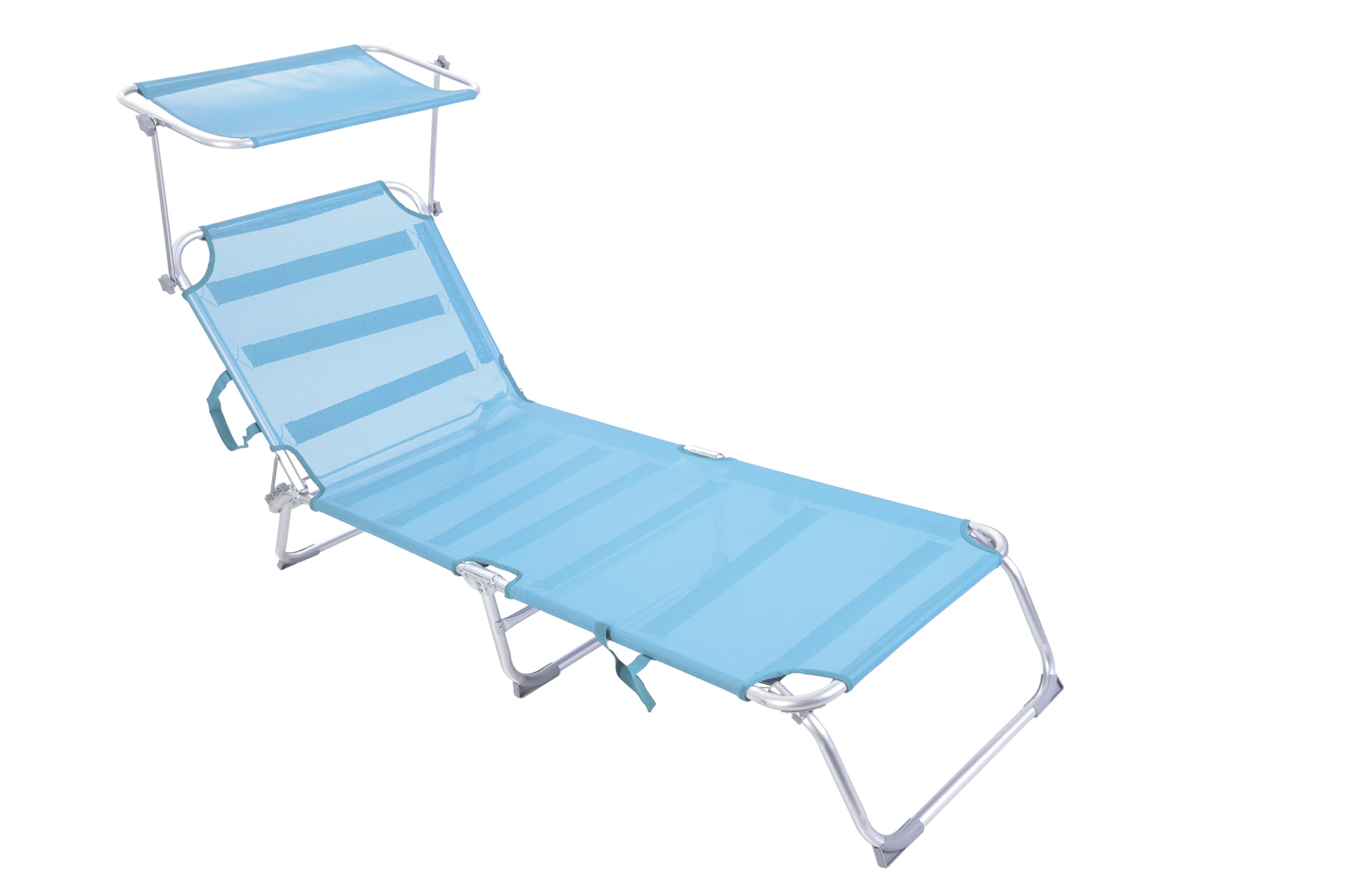 NORDIQ - Tumbona Plegable - Tumbona con Parasol – Tumbonas Jardin Exterior Reclinables con Respaldo Ajustable – Tumbonas de Aluminio 22 mm para Terraza y Piscina - Ligera y Resistente - Truquesa