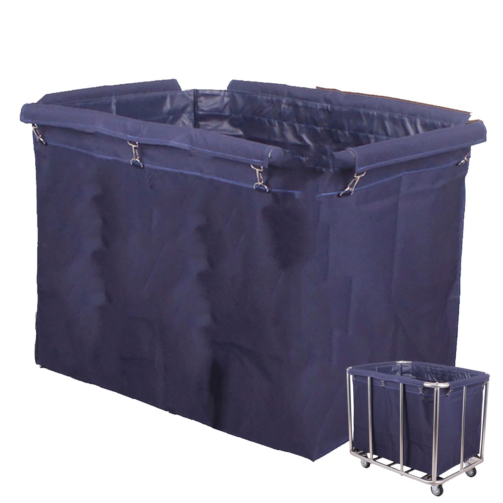 SFSLBFB Laundry Basket Trolley - Commercial Linen Cart on Wheels with Canvas Liner, Reliable Construction, 100 Kg Load Capacity