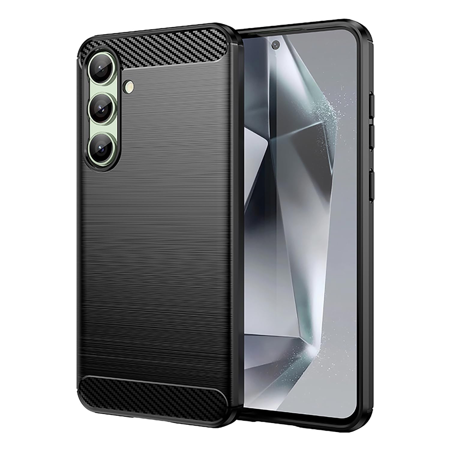 Aikcks for Samsung Galaxy S24 FE 5G Phone case, Shockproof, Scratch Resistant Carbon Fiber Jacket, Soft TPU, for Galaxy S24 fe 5G case (Black, Galaxy S24FE)