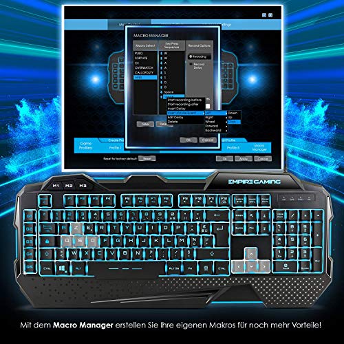 EMPIRE GAMING – Hellhounds Pack Gamer Deutsches QWERTZ Tastatur, Maus und Mousepad -Halbmechanisch – 33 Parametrierbare Makros - 7 Tasten 7200 DPI - LED RGB Hintergrundbeleuchtung - USB - Image 5