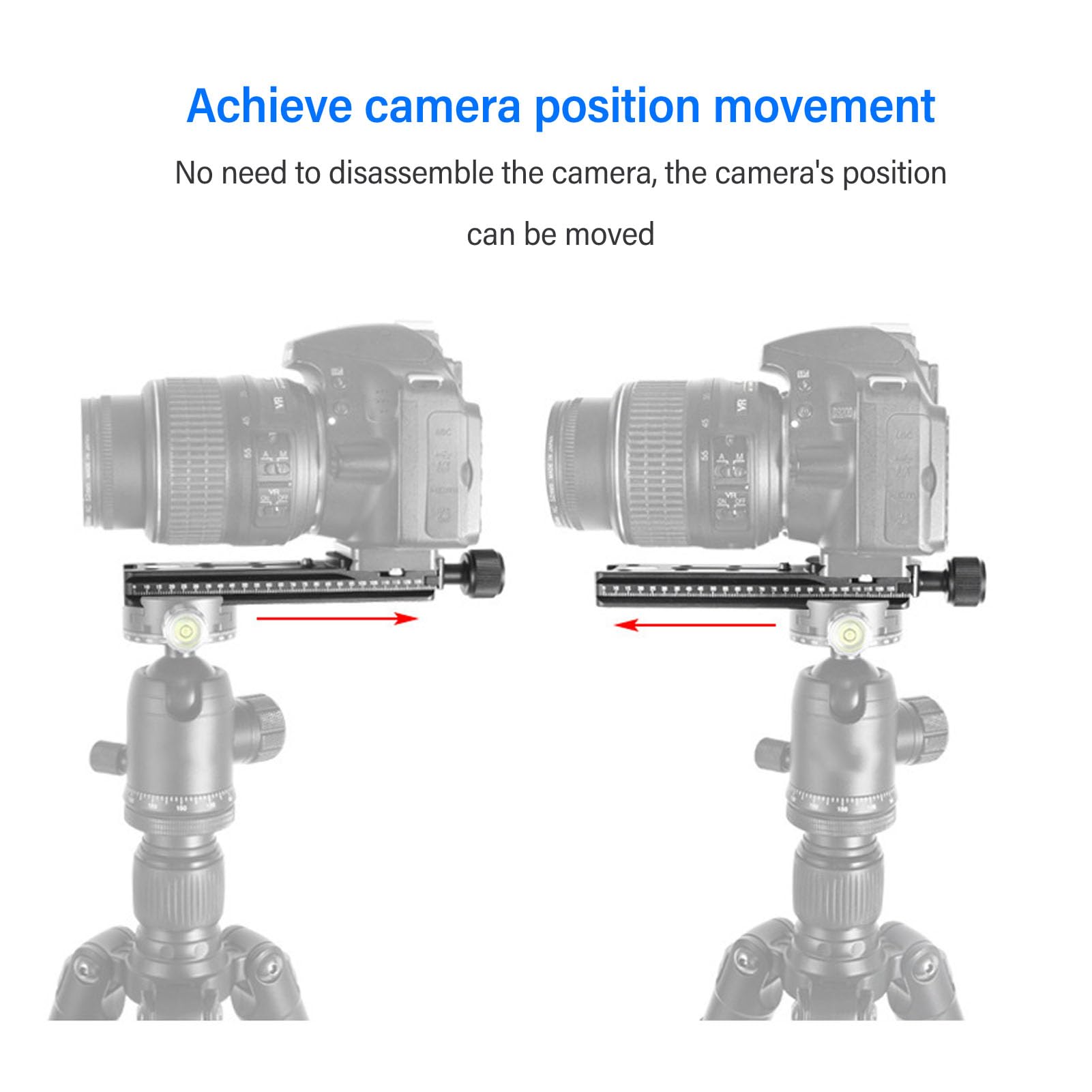 Camera Rail Nodal Slide Clamp con Nivel de Burbuja Incorporado para Accesorios de Fotografía de Cabeza de Bola ARCA