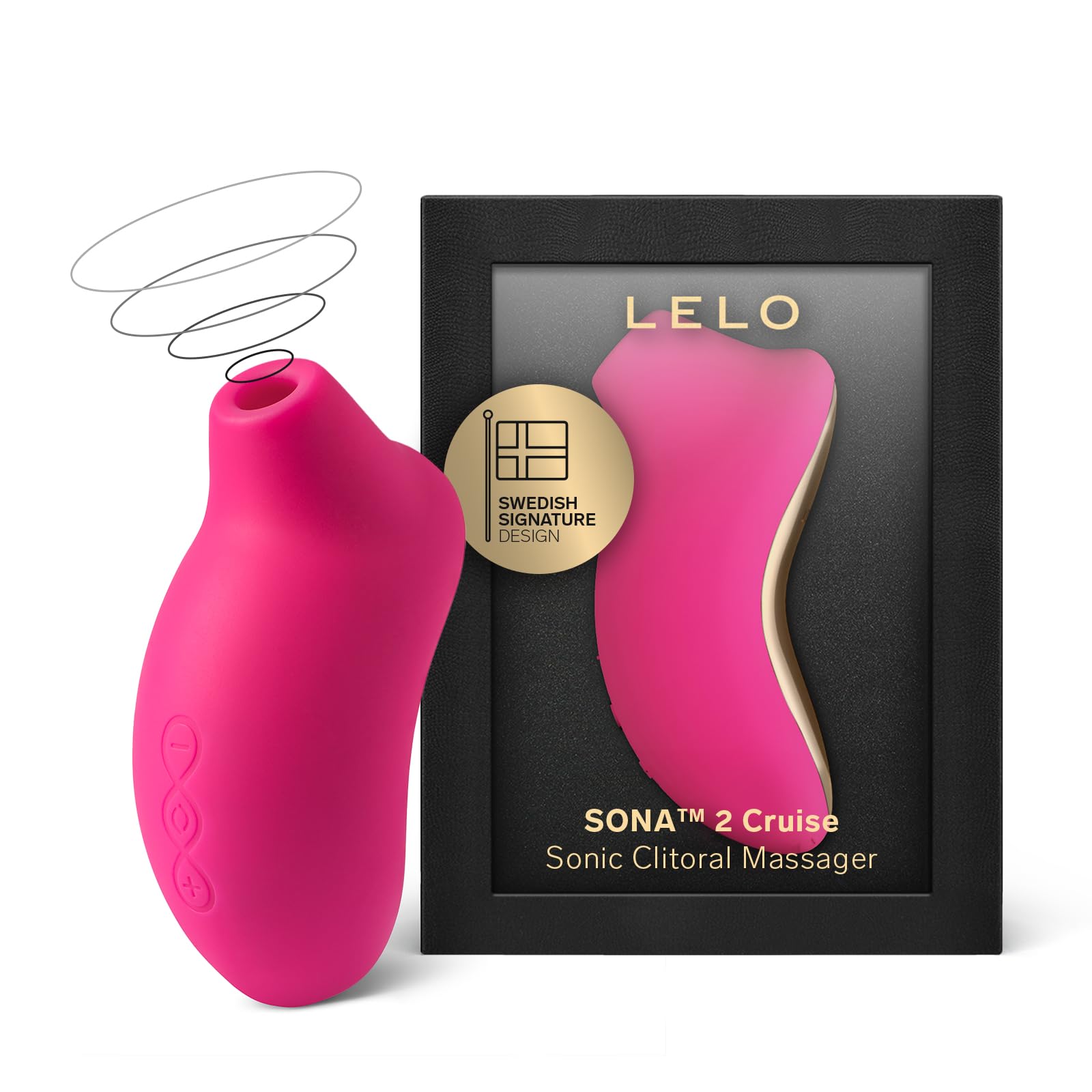 LELO SONA 2 Cruise Sex Toys Femme à Vagues Soniques et avec Technologie Cruise Control pour des Plaisirs Encore Plus Intenses, Sextoyse femme clitoridien, Cerise