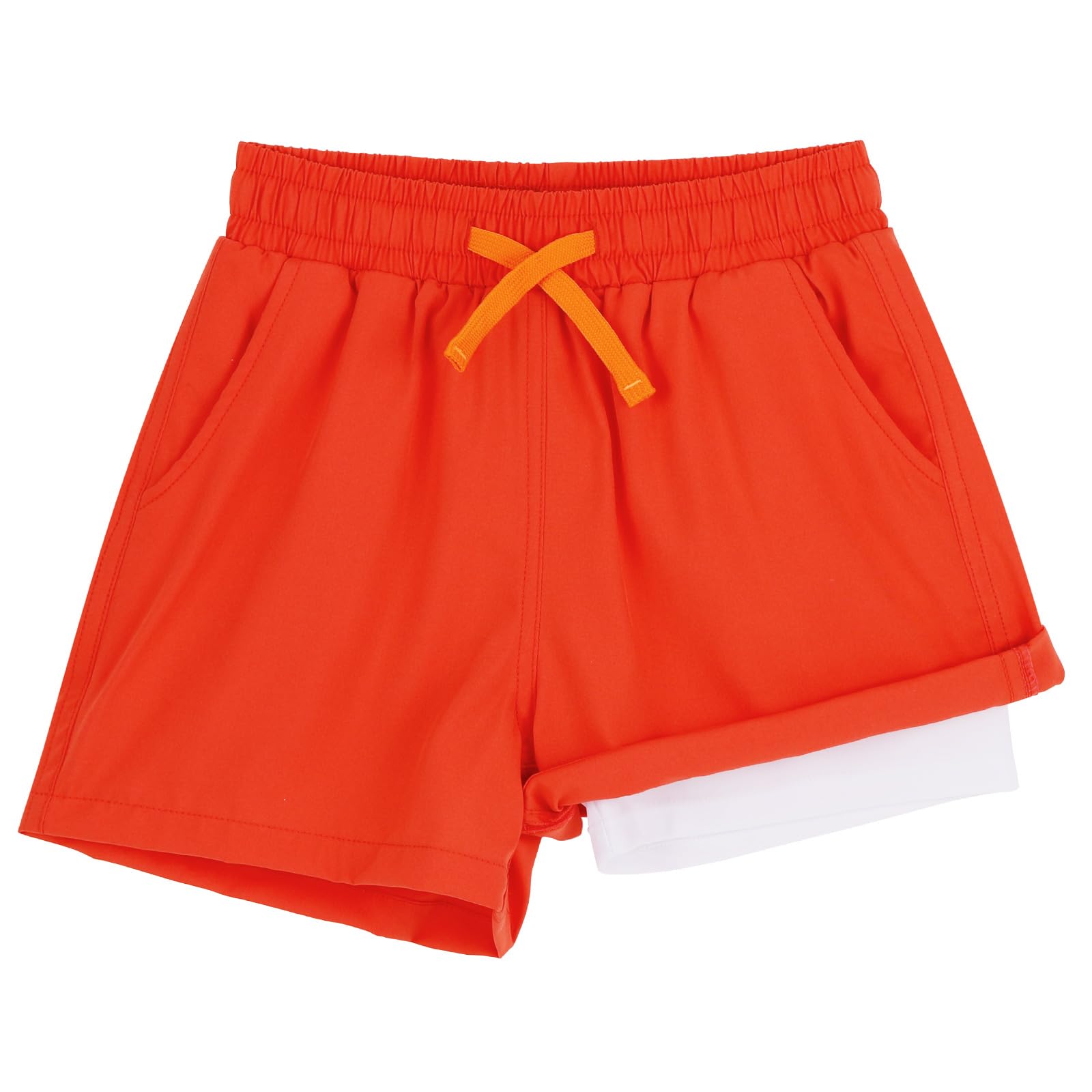 LACOFIA 2 Piezas Bañador Niños 2 en 1 Pantalones Cortos Playa/Piscina con Forro de Compresión Ropa de Baño para Niño Short de Natación con Cintura Elástica para 2 a 14 años