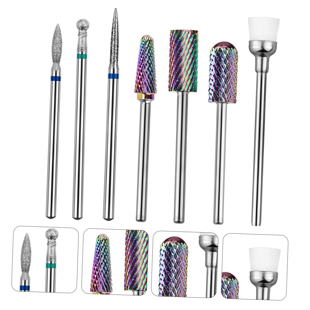 Ipetboom 2juegos Cabezas De Pulido Para Manicura Brocas Tungsteno Para Lijado De Uñas De Para Salones y Personal