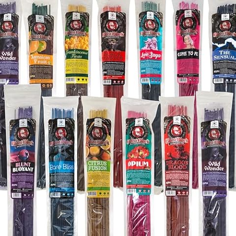 Blunt Black 19" Jumbo Hand Dipped Incense Sticks 30-Stick Packs - 6 Assorted Scents Cover