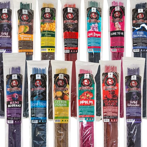 Blunt Black 19 Jumbo Hand Dipped Incense Sticks 30-Stick Packs - 6 Assorted Scents