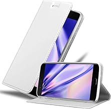 Cadorabo Case Compatible with OnePlus 5 Premium Faux Leather Flip Foldable Shockproof Magnetic [Stand Function] [Card Slots] Cover Case for OnePlus 5 Case in Silver