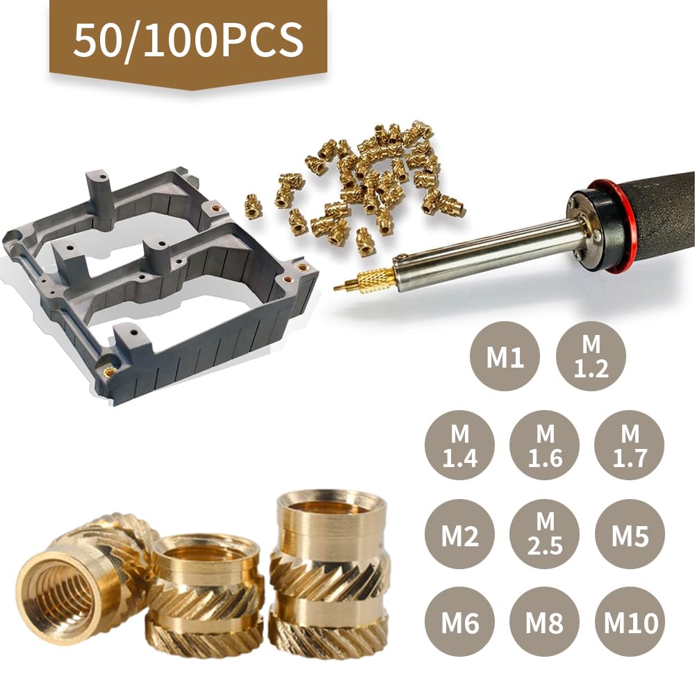Threaded Insert, Pack of 50 M6 x 10 x 8 mm C3640 Brass Heating Insert, Press-in Nut - Image 4