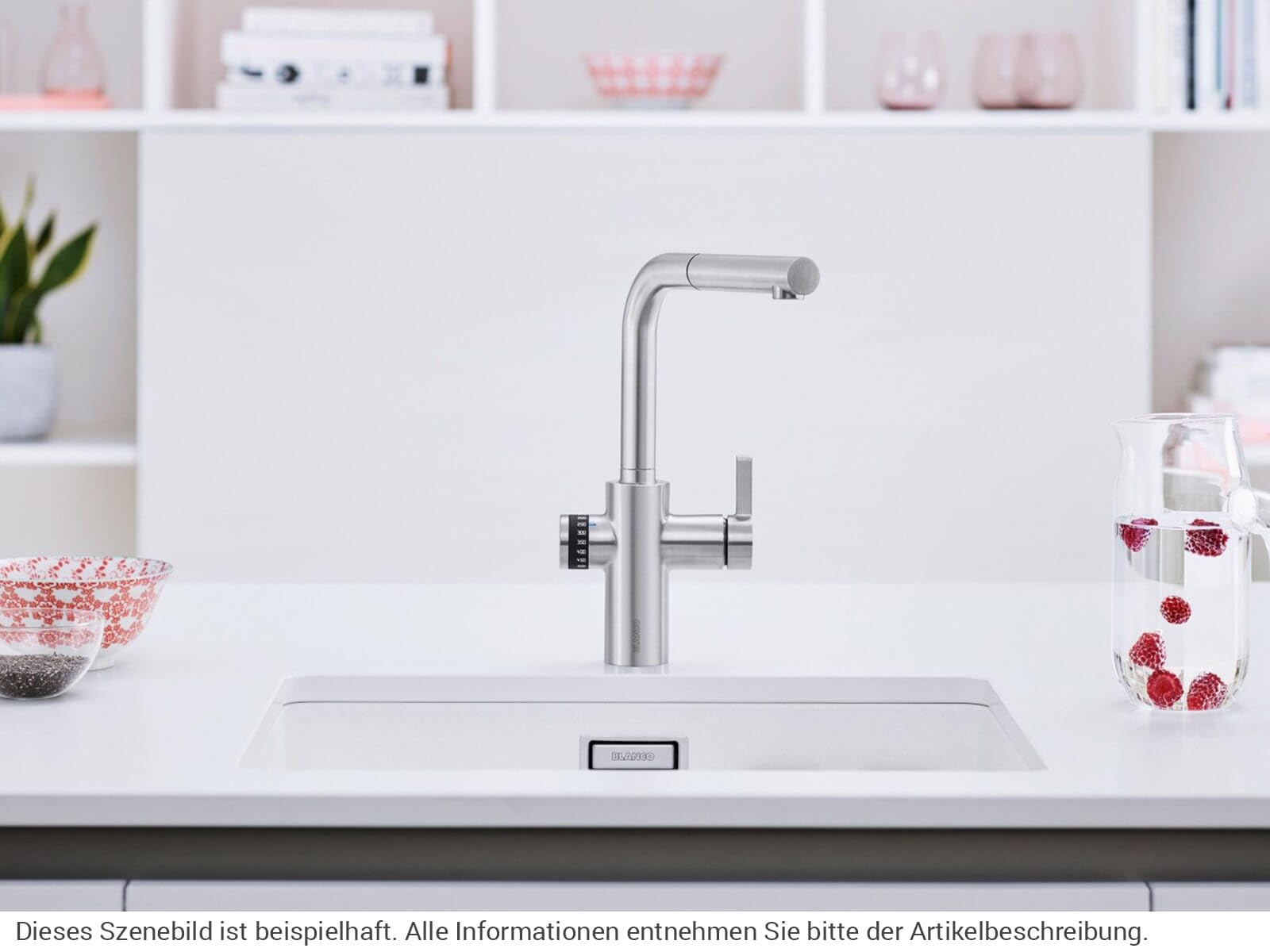 Blanco 525210 EVOL-S Volume Küchenarmatur mit Messbecherfunktion, 230 V, Chrom