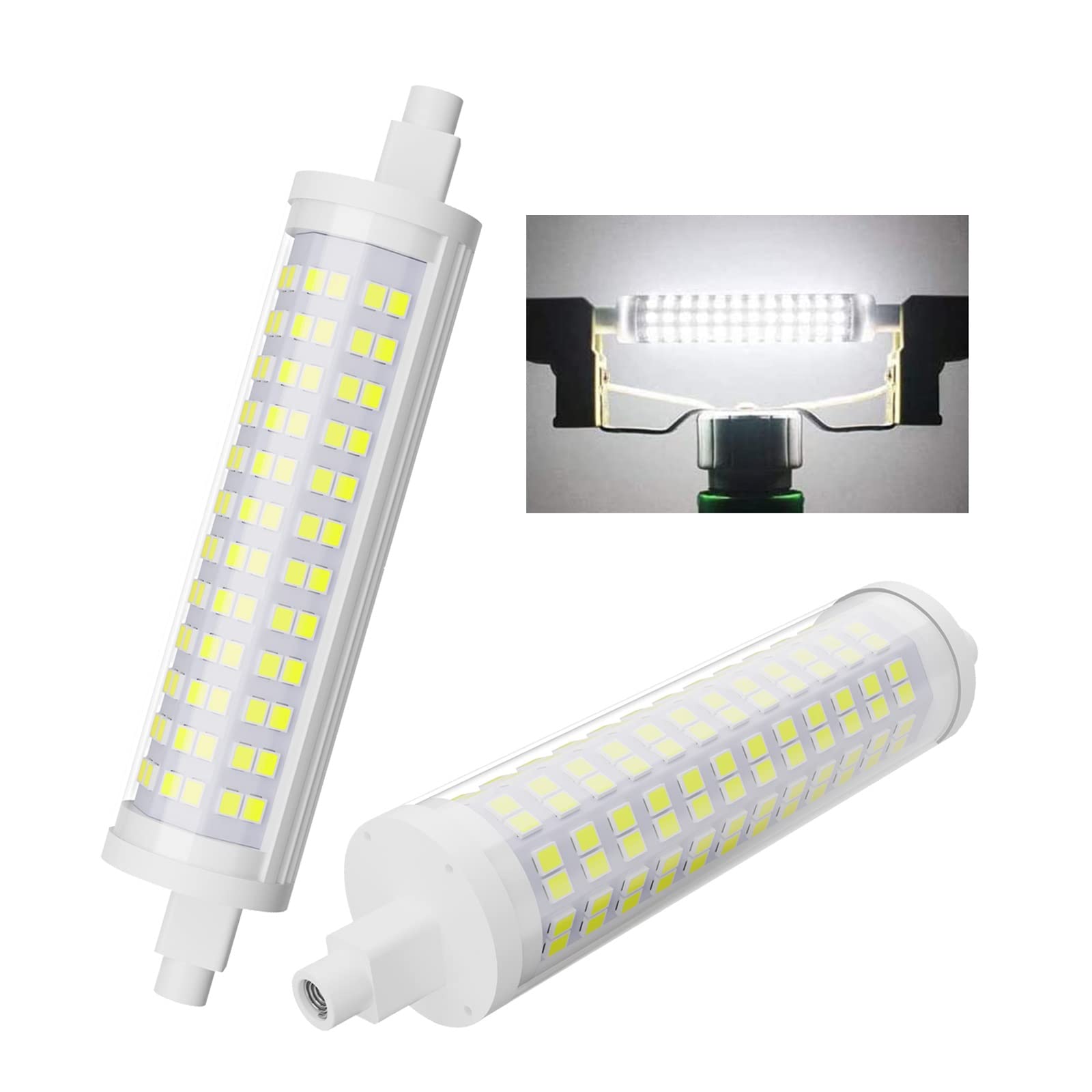 BVCL R7s LED Bulb 118mm, Non-dimmable Linear Bulbs, 16W 1600lm AC220V, Equivalent to 160W Halogen Lamp, for Floodlight, Security Light (Color : Cool white, Size : 2pcs)