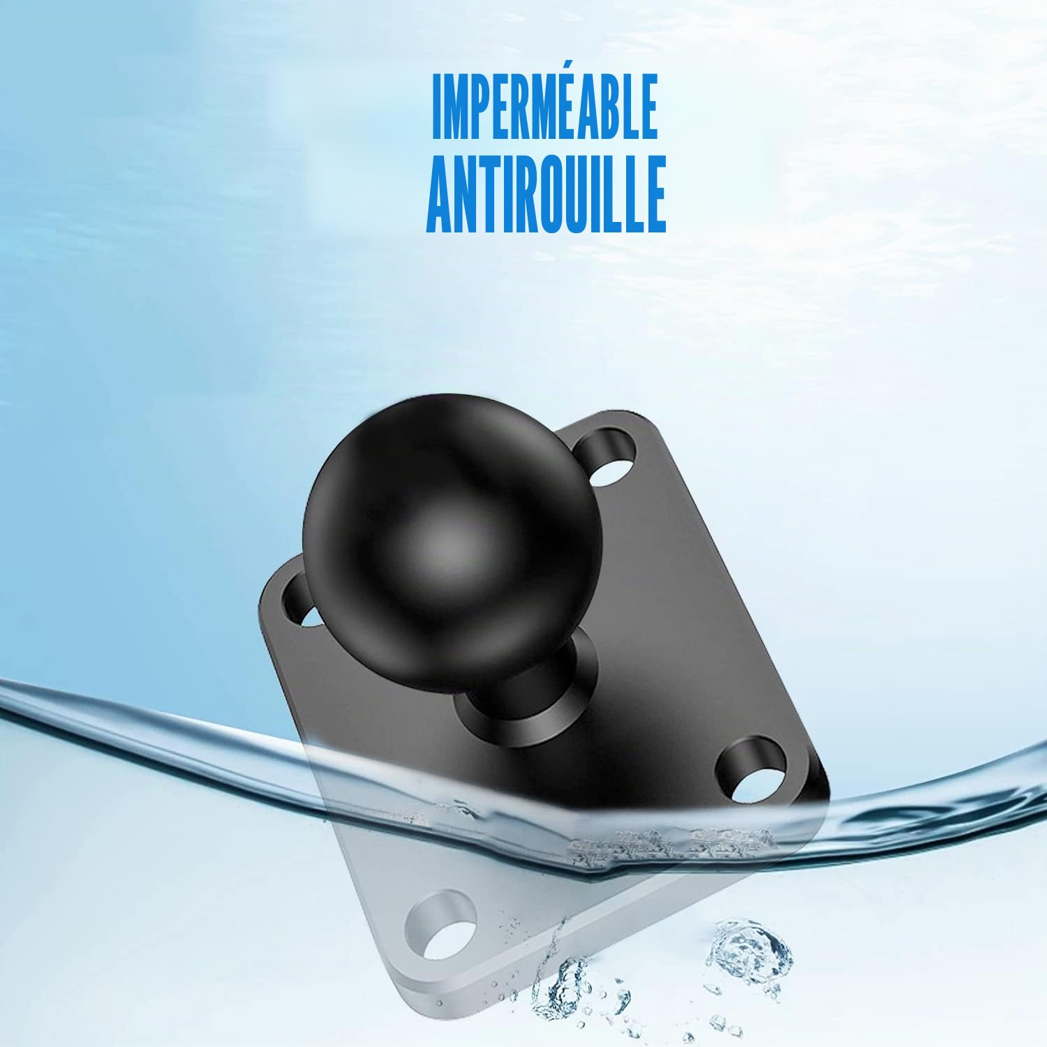 Support Telephone Moto Accessoire Velo Ram Mount Moto Adaptateur de Base à Tête Sphérique de 1 Pouce 2 Pcs Base de Montage Carrée en AluminiumAvec 8 Vis pour Appareil Photo et Caméscope