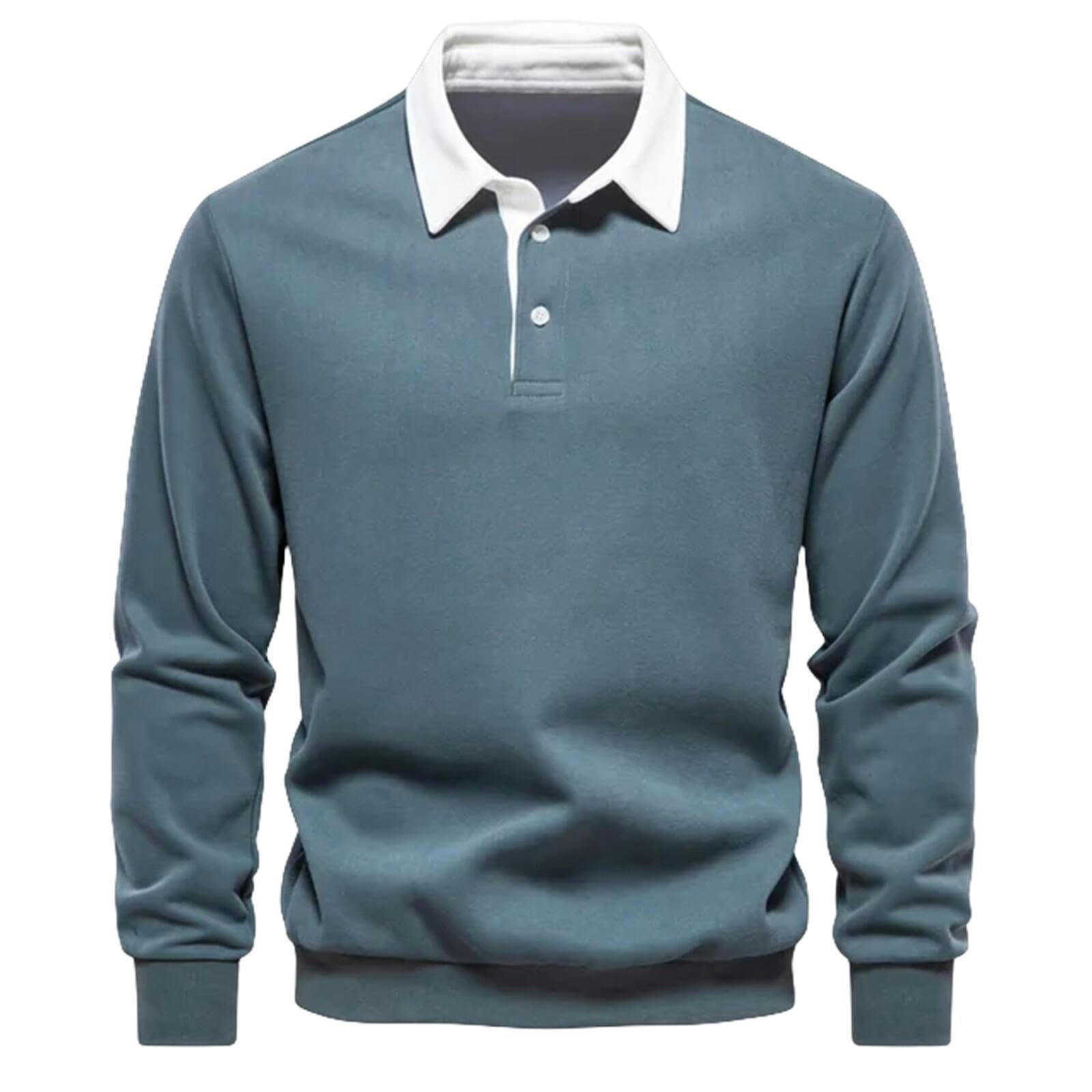 Pull casual homme col chemise business en maille premium isolante - 7