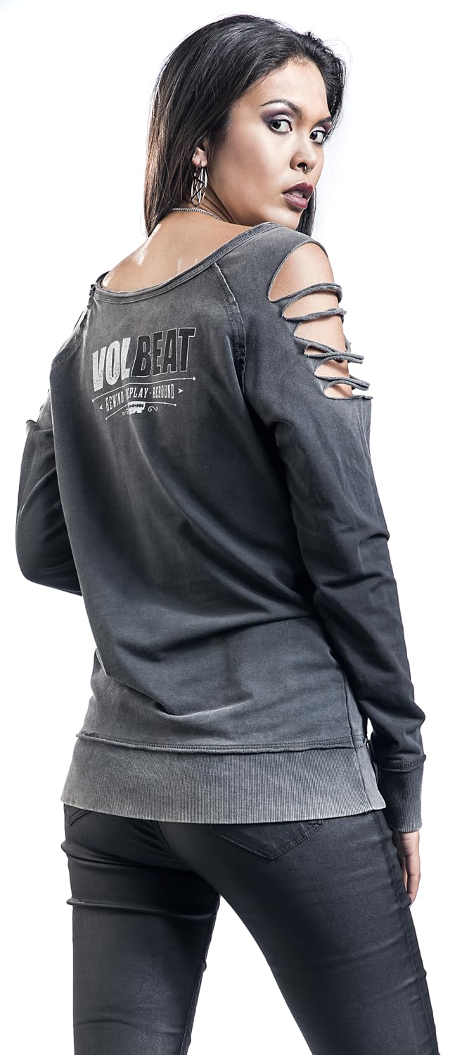 Volbeat Bandana Skull Sudadera Gris Mujer