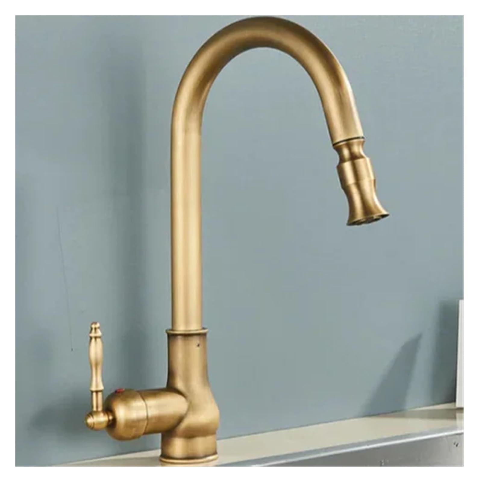 Grifo mezclador para fregadero, grifo de cocina extraíble, giratorio de 360 grados de latón antiguo para un uso fácil, diseño moderno para tu hogar