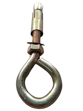 Q1 Beads 4 Pack 10 mm Zinc Plated Fastener Nut Bolt Hook for Wall Round Ring Type Anchor Fastener Nut Bolt for Ceiling , Swing & Multipurpose( 45Inches, LxW 125 x 10 mm) Zinc Plated Round Ring Type Anchor Fastener Nut Bolt for Swing & Multipurpose( 5 Inches, LxW 125 mm x 10 mm)