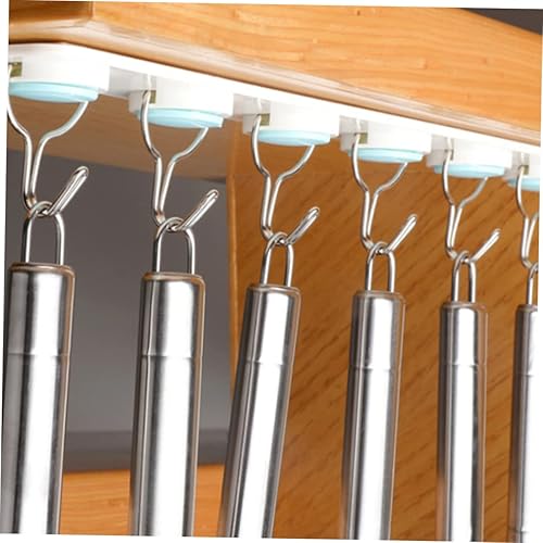 Miniatura 7 de Colgador de llaves autoadhesivo para pared, gancho de fila reversible, 6 ganchos, estante de almacenamiento, color aleatorio