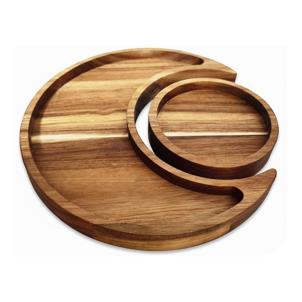 IJSDNVJNDX Crescent Bowl Moon Tray Wood Crystal Holder for Stones for Crystals Storage Organizer Witchy Display