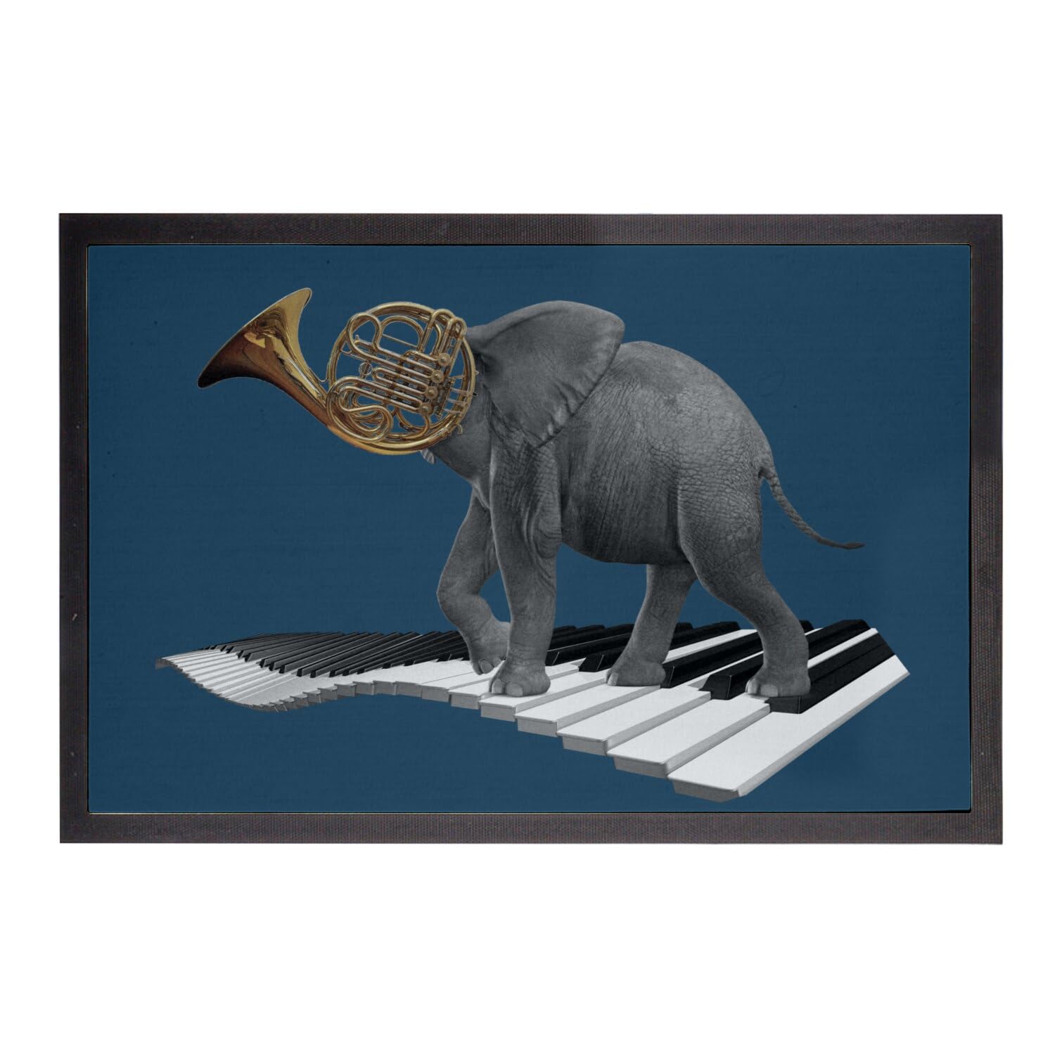 Paillasson bleu éléphant pianiste insolite pour exprimer votre créativité