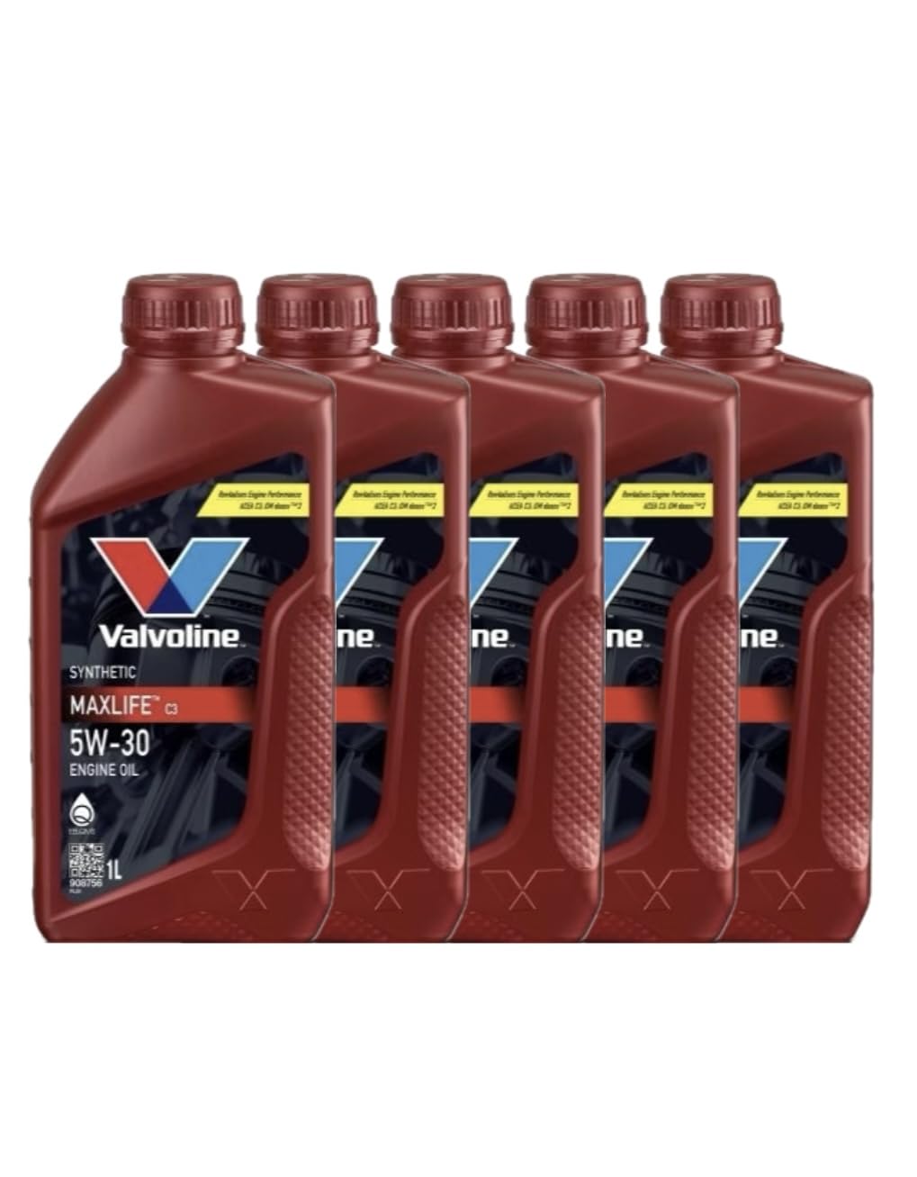 Valvoline MaxLife Olio Motore Completamente Sintetico 5W-30, ACEA C3, per Motori Benzina GPL e Diesel, Alto Chilometraggio (5L)