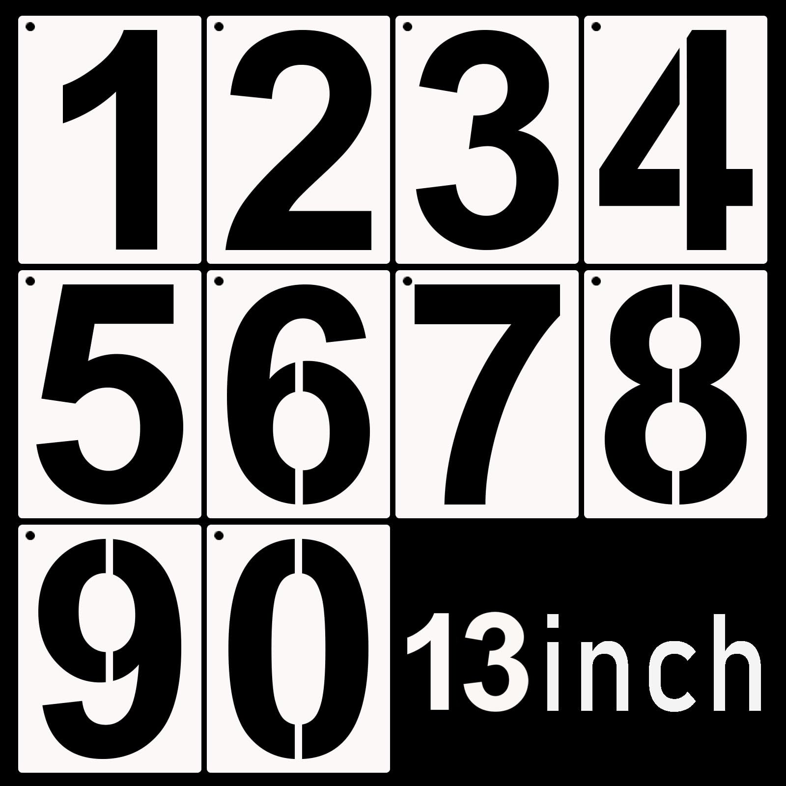 DXCYZ Large Number Stencils Kit 0-9 - 13 Inch Reusable Plastic Templates For Address, Mailbox, Signs