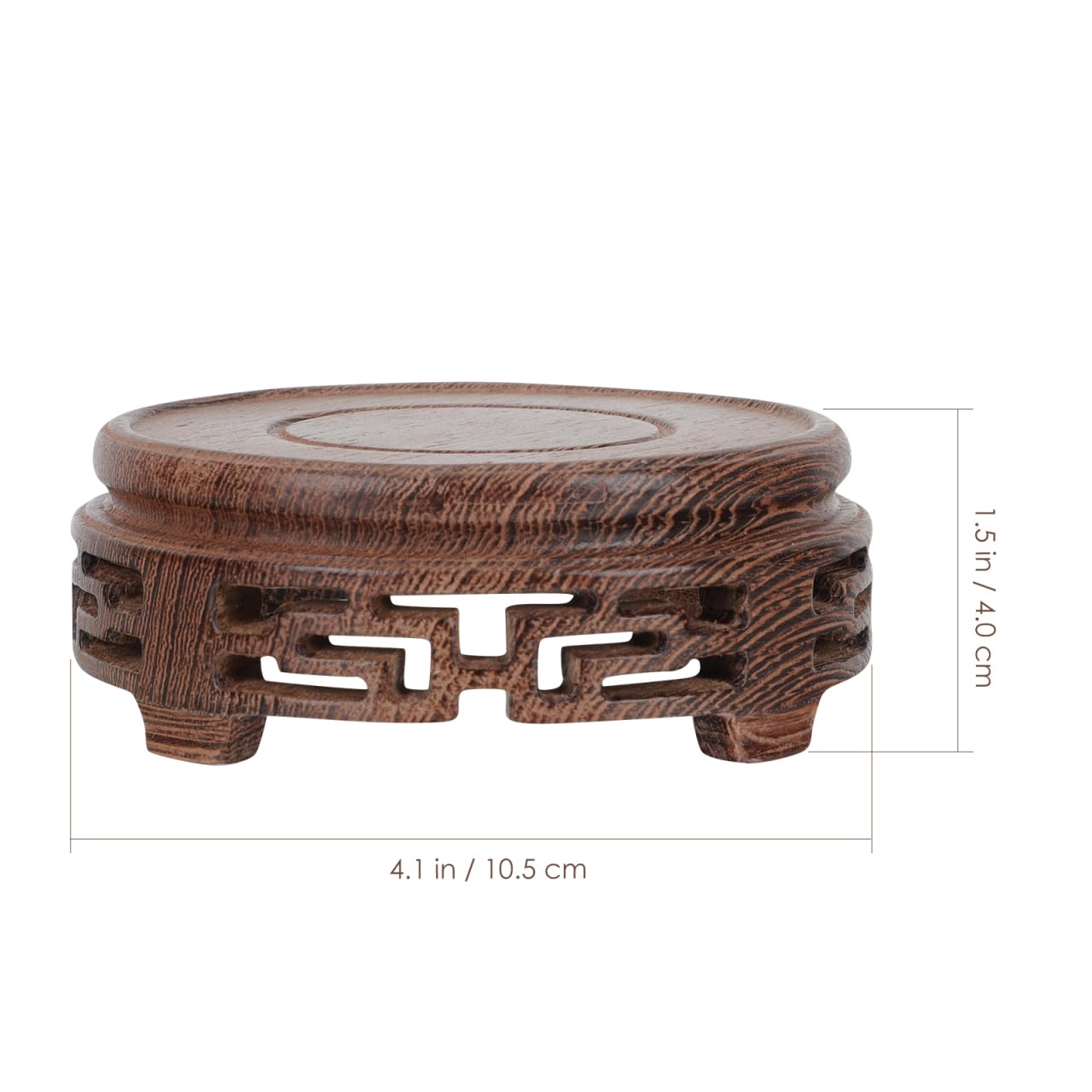 TOPBATHY Round Wooden Stand 4.13 Inch Teaware Display Base Solid Wood Tray Small Flowerpot Vase Holder for Kitchen Countertop Home Decor - Image 2