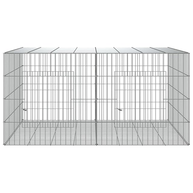 Foto 5 de 7 de vidaXL Jaula para Conejos 2 Paneles Hierro galvanizado 110x79x54 cm