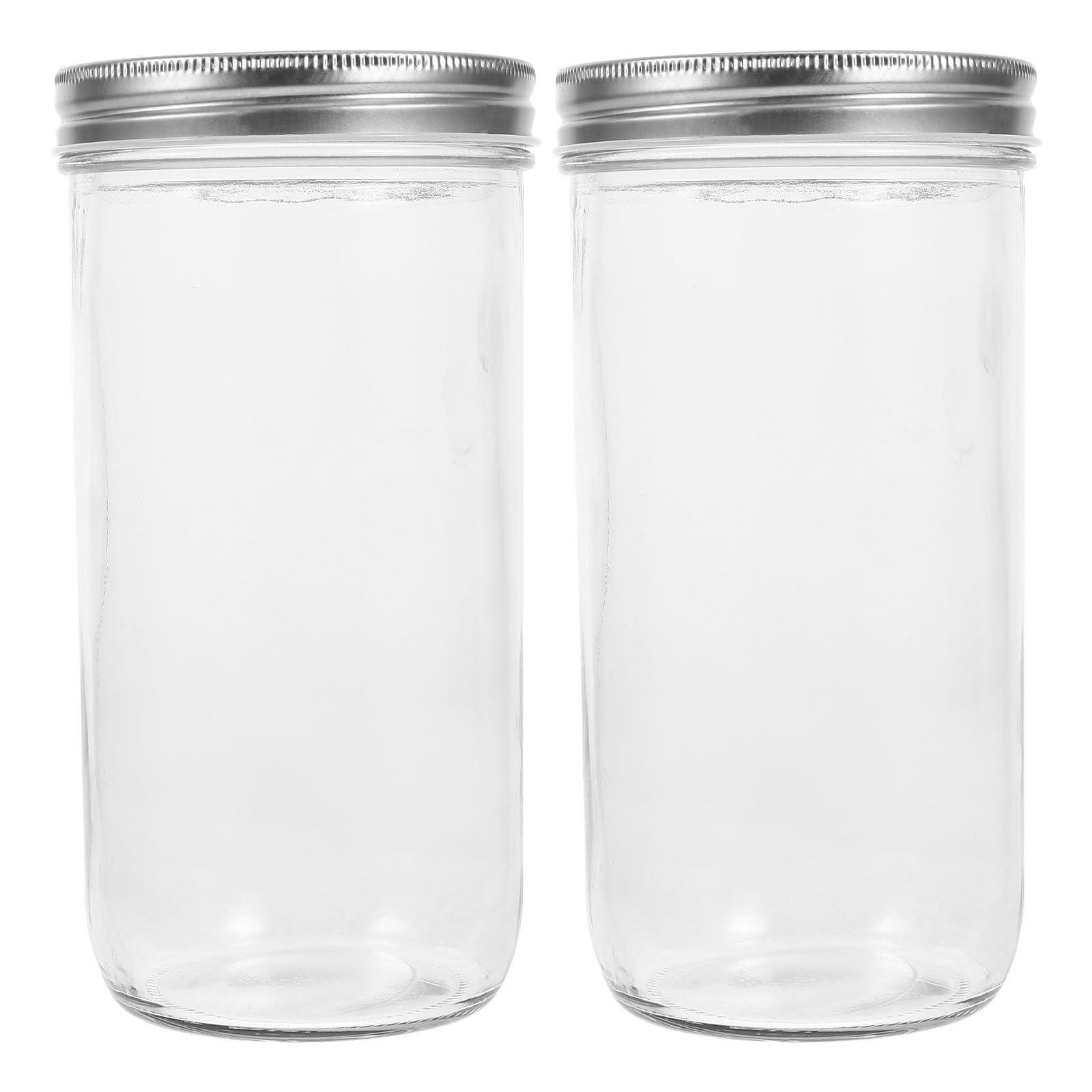 VOSAREA Bocaux en Verre Pots Délicats et Simples avec Couvercle Hermétique Lot de 2 36oz pour Conservation, pour Yaourts et Puddings Cuisine à Domicile