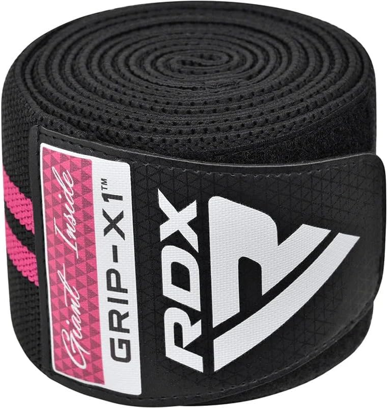 RDX Knee Wraps Pair Weightlifting, Elasticated Straps for Gym Workout Fitness Squats Powerlifting, Men Women Training, Squatting Leg Press