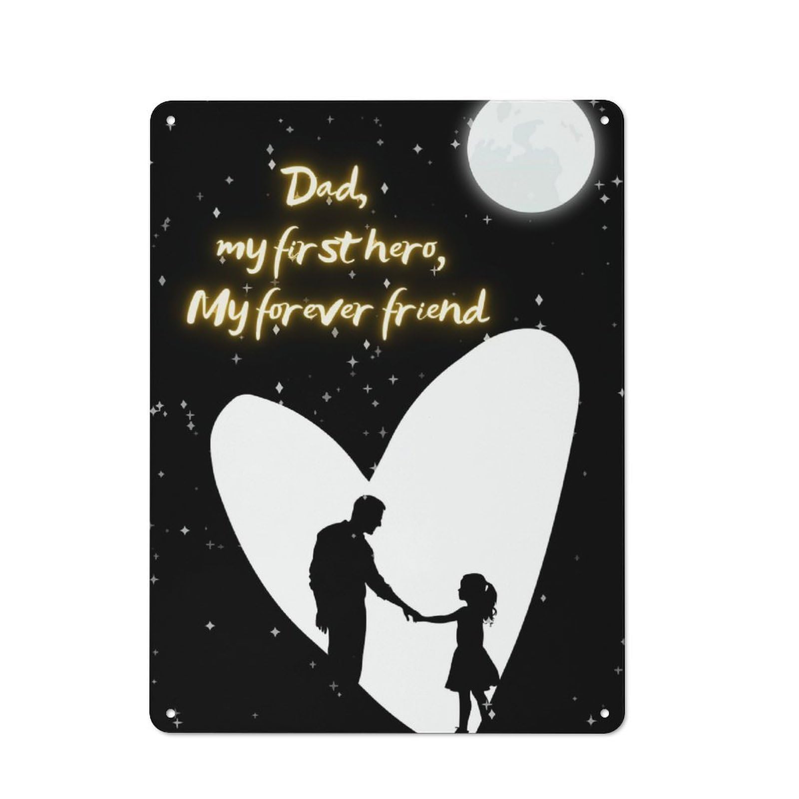 Junmoney Style-8 Metal Sign 40X30cm With Hero Dad Starry Sky For Workshop Wall, Vintage Decor, For Vintage Wall Decor Fans, For Metal Sign Collectors