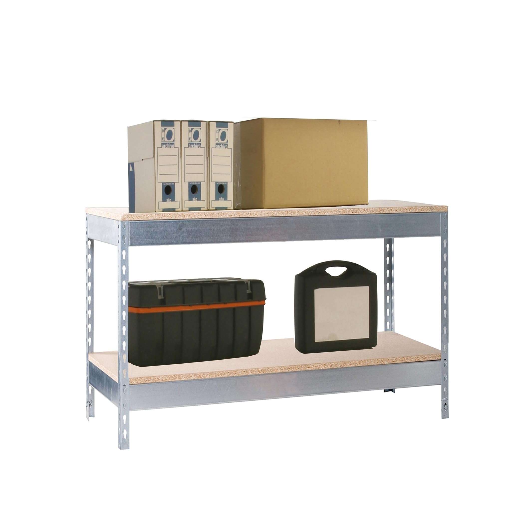 Simon Rack Banco de Trabajo Taller 1800x750 mm - BT Basic | Capacidad Carga 400 kg, Montaje sistema clic, Pintura anticorrosión, Galva