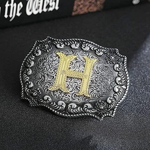 Image of HUABOLA CALYN Belt Buckle Men, Western Cowboy Rodeo Small Alphabet Letter ABCDMRJ to Z Initial Belt Buckles for Women