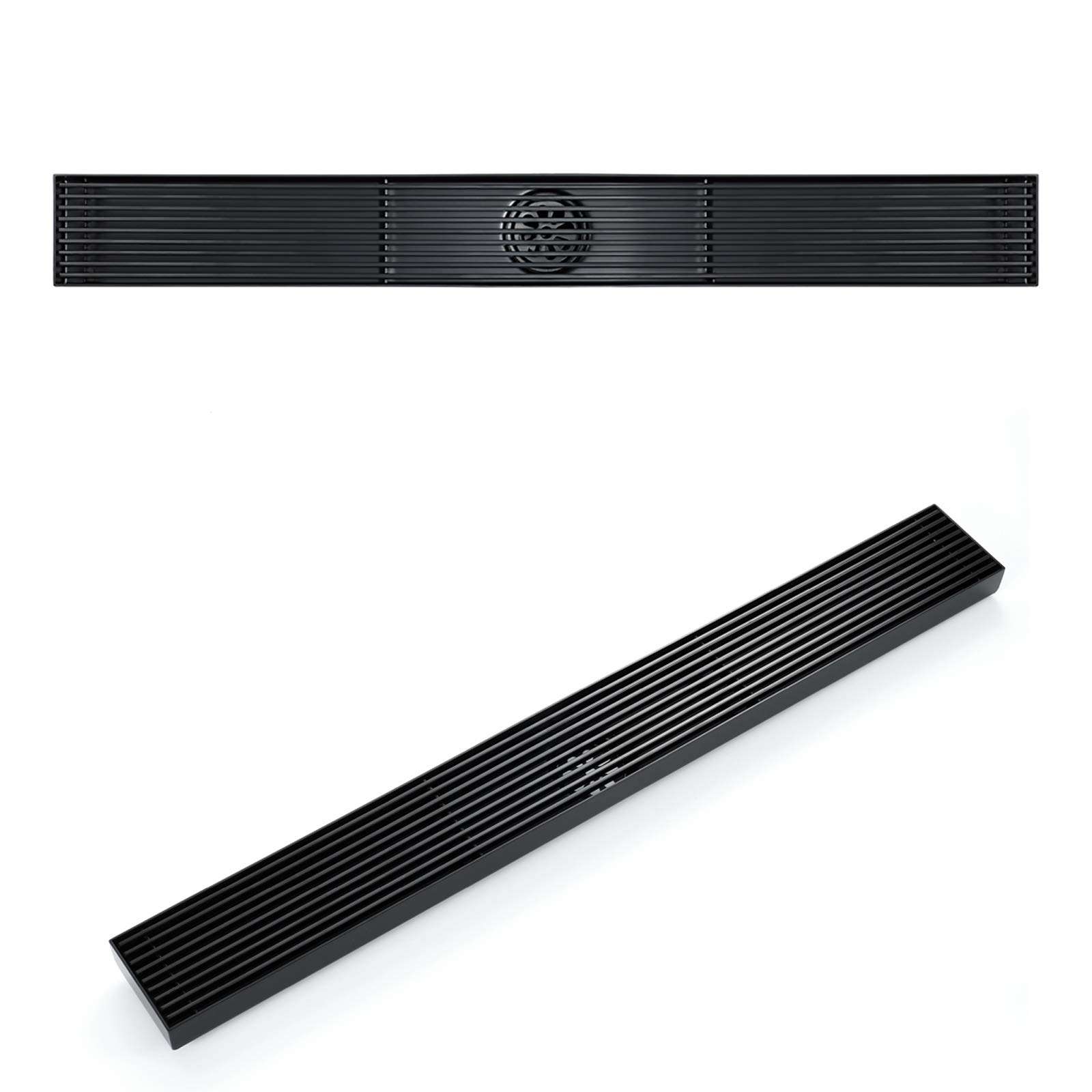 Desagüe de Ducha Lineal, Desodorante de Acero Inoxidable 304, desagüe Lineal para el Suelo de la Ducha, desagüe de residuos de Ducha Rectangular Negro