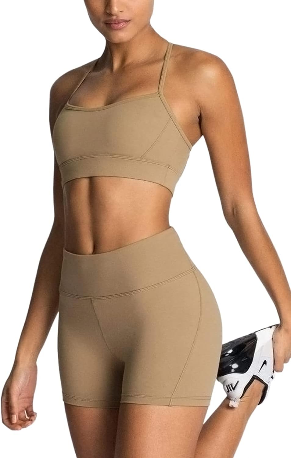 IMEKIS Women's Workout Sets 2 Piece Yoga Outfit High Waisted Biker Shorts Leggings Sports Bra Gym Fitness Clothes Tracksuit - Image 4