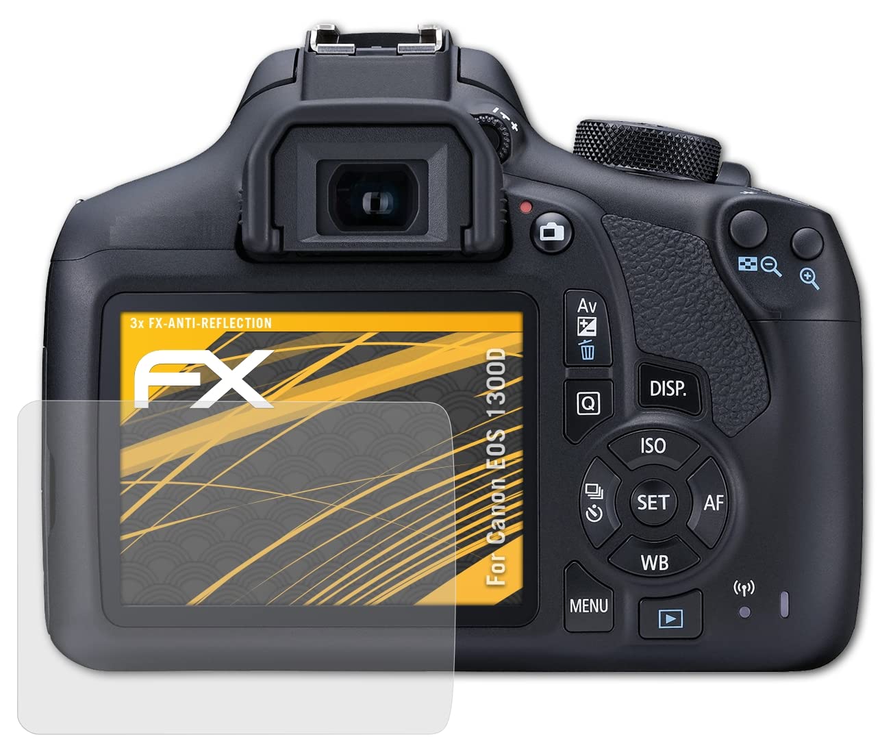 atFoliX Screen Protector compatible with Canon EOS 1300D / EOS Rebel T6 Screen Protection Film, anti-reflective and shock-absorbing FX Protector Film (3X)