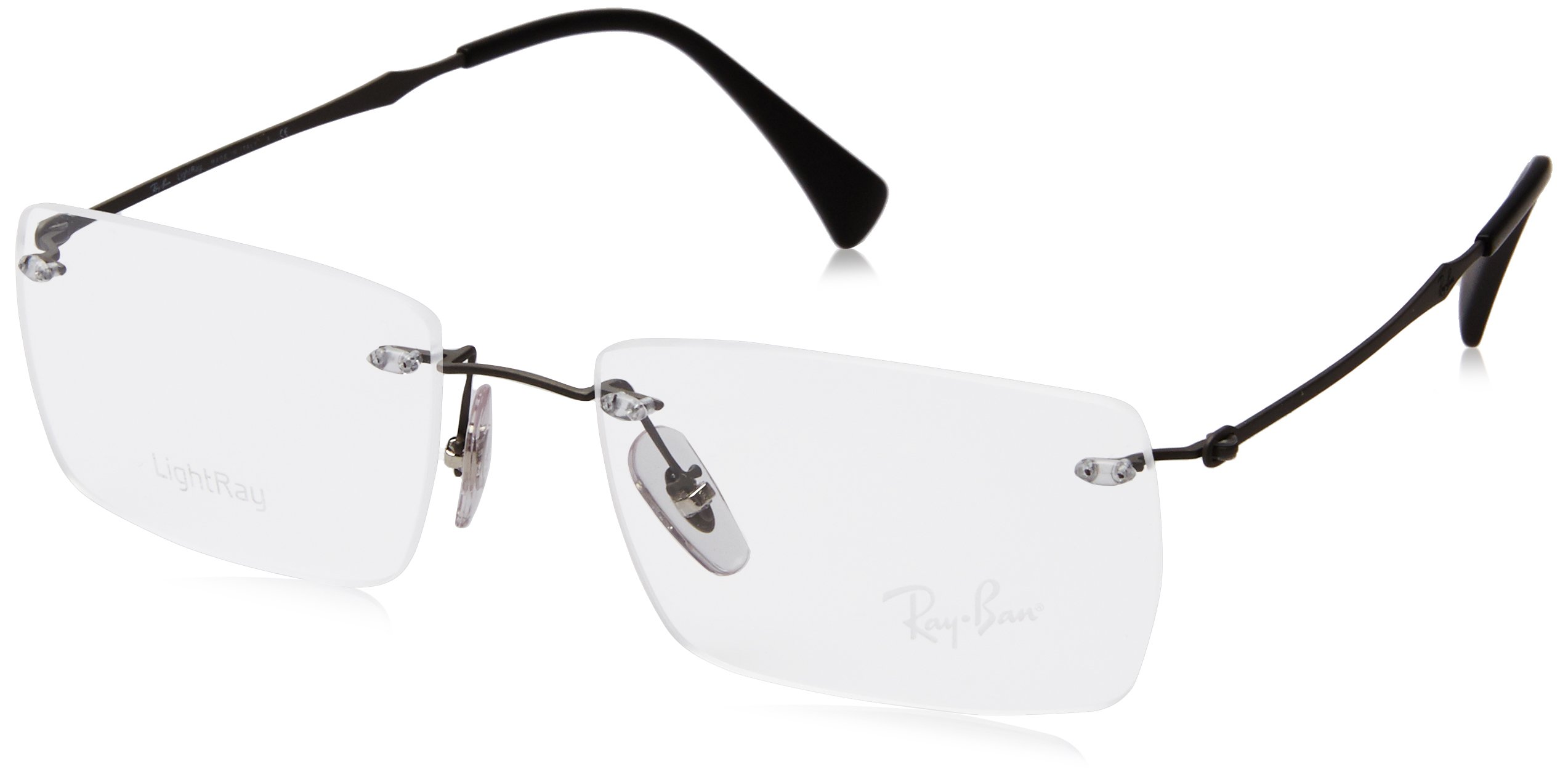 Ray-BanMen's RX8755 Titanium Rectangular Prescription Eyeglass Frames