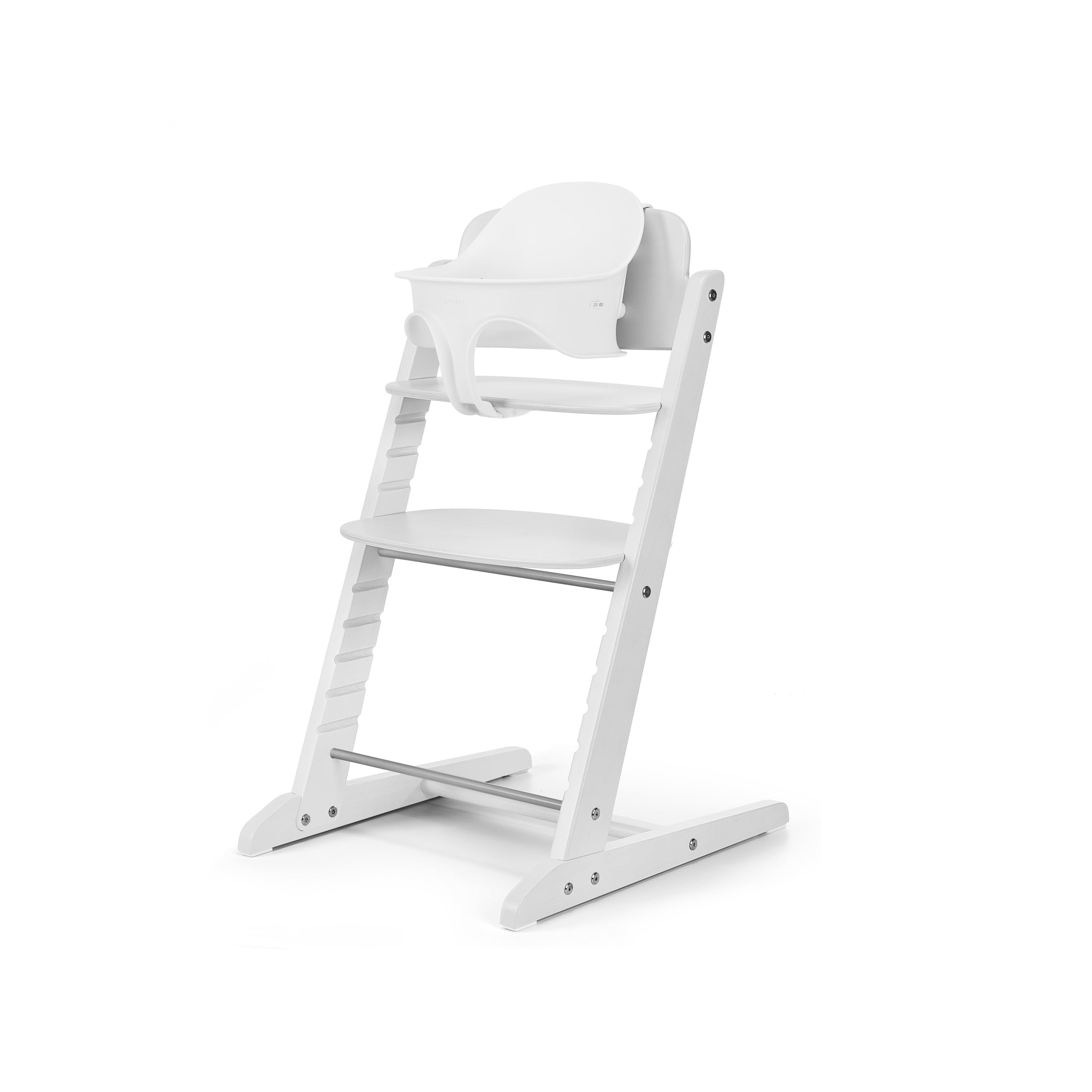 CYBEX Gold krzesełko do karmienia IRIS 3w1 Zestaw, Rośnie razem z dzieckiem, 6 miesięcy - 99 lat, wraz z zestawem dla niemowląt i tacą, drewno bukowe/plastik, All White
