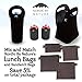 Nordic By Nature 4 Pack - Reusable Sandwich Bags Dishwasher Safe BPA Free - Durable Washable Quick Dry Cloth Baggies -Reusable Snack Bags School Lunches - Easy Open Zipper - (Black Metal)