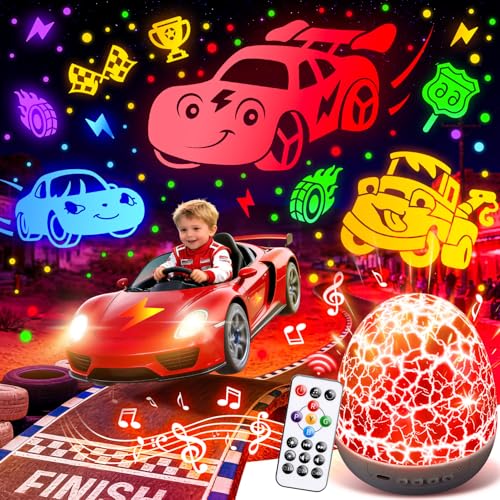 Cars Toy Cars | 6HD Films+15 Sounds+31 Colors+Remote Control+360°Rotating | Toy Cars for Toddlers 1-3 toy Cars for Boys age 4-7 Dinosaur Egg Light...